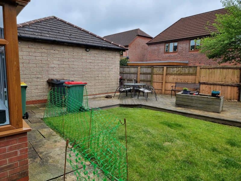 Porcelain Paving & Slatted Fencing in Preston before works — Preston, PR2