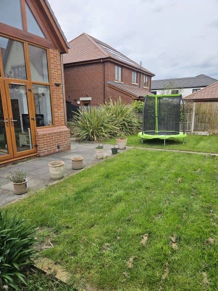 Porcelain Patio, Block Paving & New Lawn in Chorley before works — Chorley