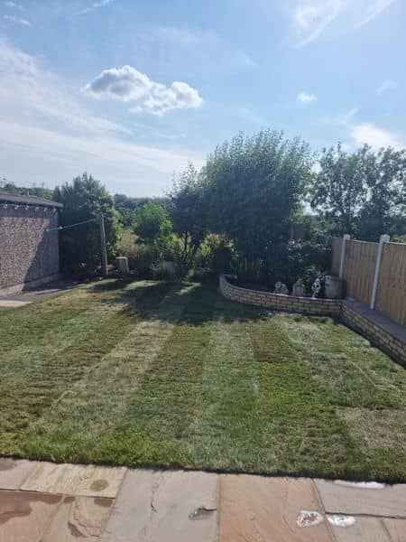 New Lawn, Indian Sandstone Patio & Edging in Blackburn — delivery