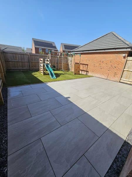 Porcelain Paving, Turf Lawn & Close Board Gate in Preston — outcome