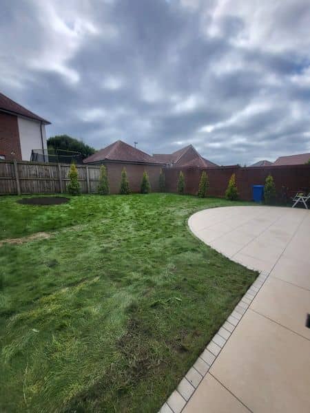 Porcelain Paving, Driveway & New Lawn in Cream — delivery