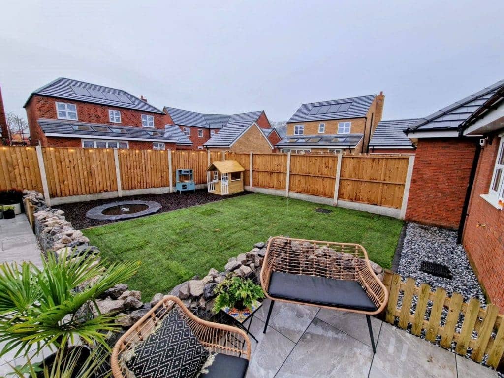 Finished garden drainage and patio Penwortham