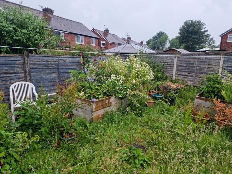 Close Board Fencing, Pergola & Gravel Gardens in Walton-le-Dale before works — Walton-le-Dale