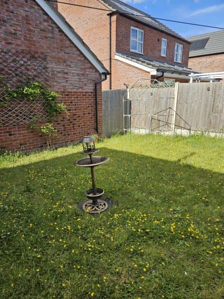 Sandstone Paving, Block Paving & New Lawn in Preston before works — Preston