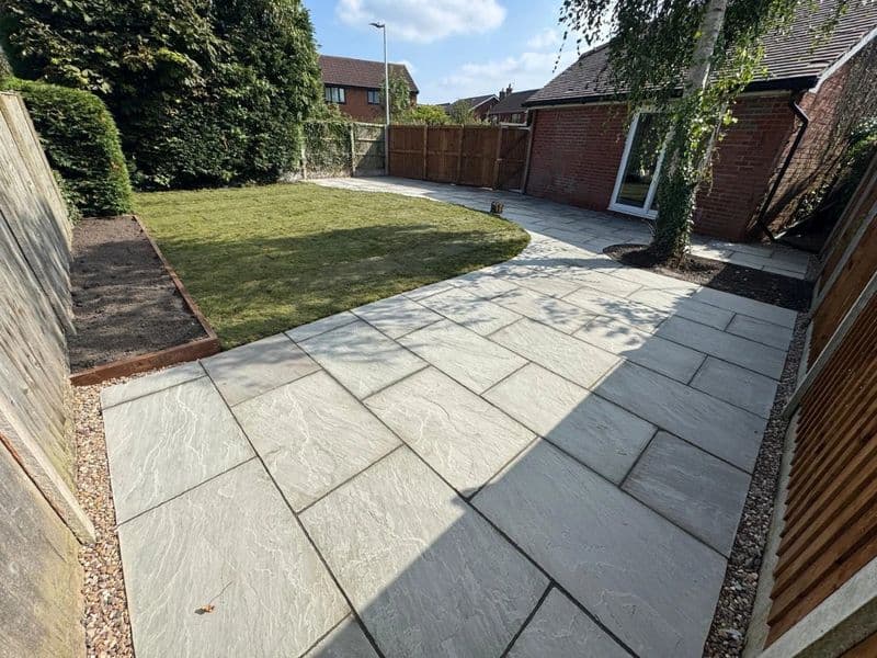 Natural Stone Paving, Close Board Fencing & Gate in Hesketh Bank
