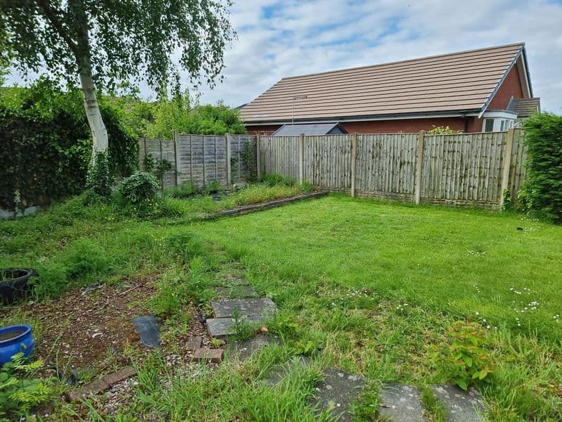 Natural Stone Paving, Close Board Fencing & Gate in Hesketh Bank before works — Hesketh Bank