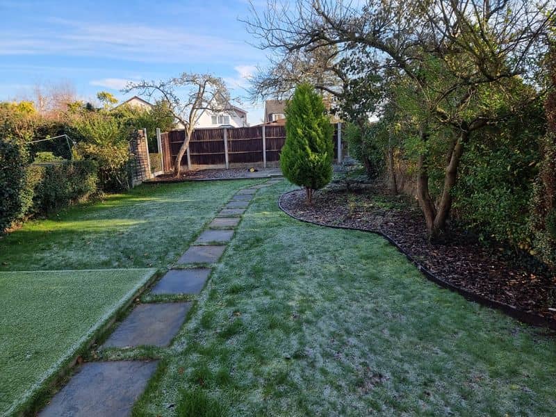Porcelain Patio, Close Board Fencing & Garden Walls in Preston before works — Preston