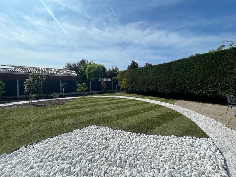 Indian Sandstone Patio, New Lawn & Gravel in Lytham Saint Annes