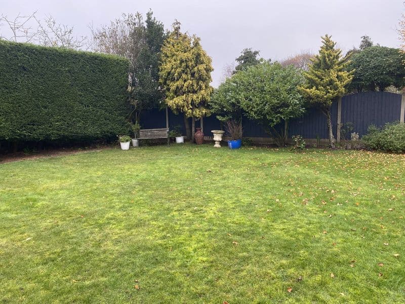 Indian Sandstone Patio, New Lawn & Gravel in Lytham Saint Annes before works — Lytham Saint Annes