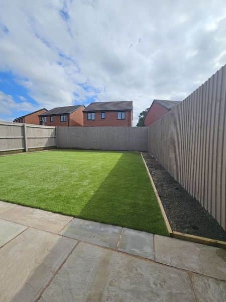 Astroturf and planting borders in Preston
