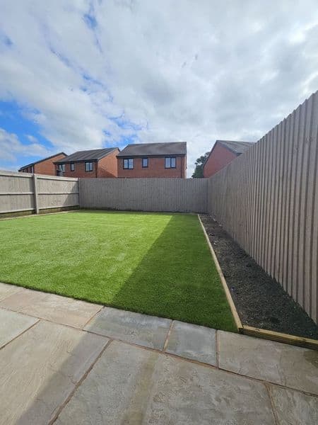 Astroturf and planting borders in Preston — finished landscaping in Preston, PR5