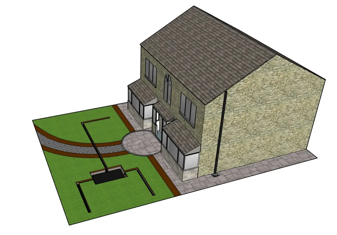 French drain and soakaway crate garden drainage system