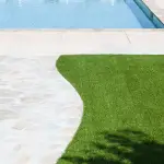 Crazy paving and artificial grass