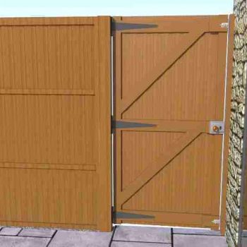 Close board garden gate with gate post, hinges and fixings
